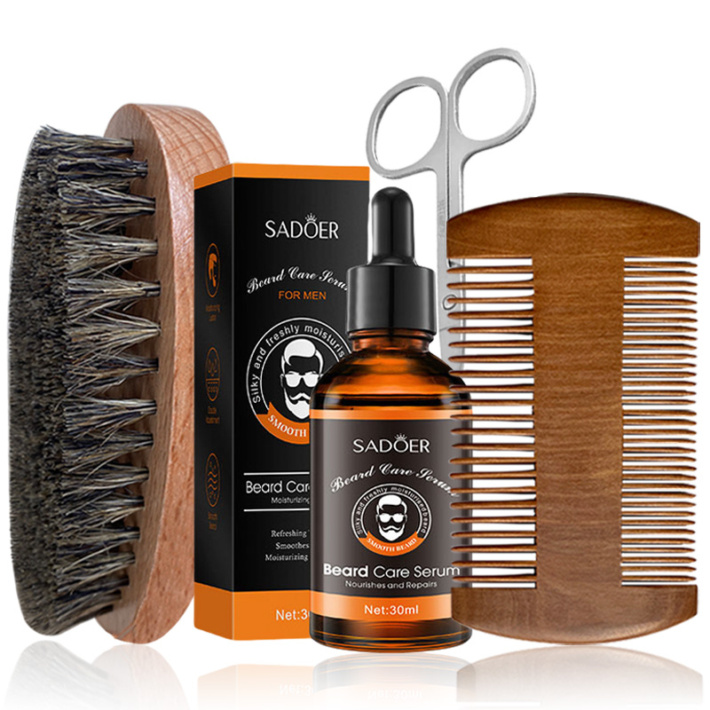 Fragrance Oil Set - 4 parçalı erkek sakal bakım seti,