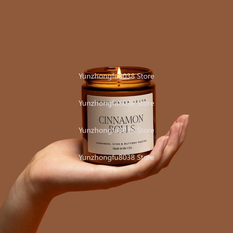 Amber Jar Candle - Ev Dekorasyonu için Sıcak Baharat ve